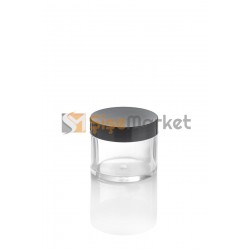 20 ML Şeffaf Mika Kavanoz Siyah Kapaklı