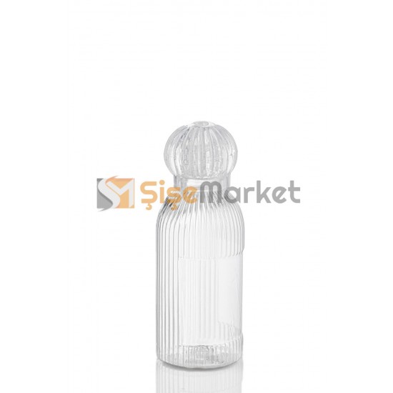 50 CC Şeffaf Plastik Şişe Kristal Kapaklı