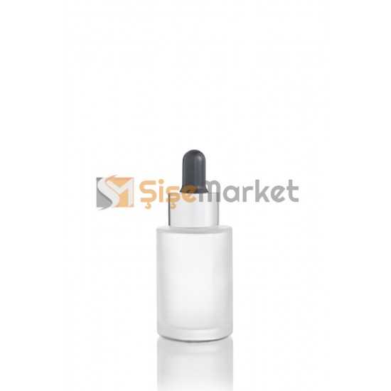 30 CC Buzlu Serum Şişesi Gümüşe Siyah Damlalıklı Takım