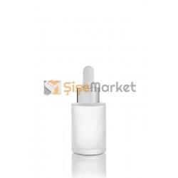 30 ML Buzlu Serum Şişesi Gümüşe Beyaz Cam Damlalıklı