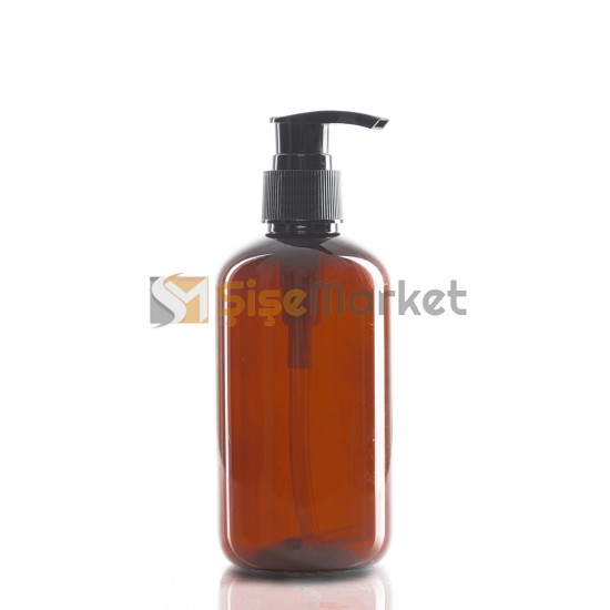 250 ML Amber Pet Şişe Boş Şişe Siyah Sıvı Sabun Pompalı