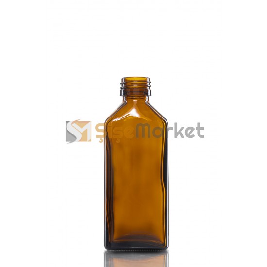 200 ML Amber Yassı Cam şişe Toptan Boş Cam Şişe
