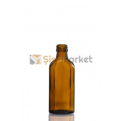 100 ML Amber Yassı Şişe Cam Şişe Toptan