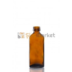 100 ML Boş Yassı Amber Cam Şişe