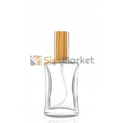 50 ML İthal Cam Parfüm Şişesi Gold Metal Kapaklı