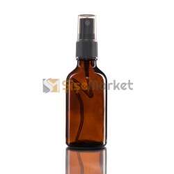 50 ML KOLONYA ŞİŞESİ CAM ŞİŞE AMBER RENK SİYAH SPREYLİ FISFISLI