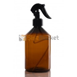 500 ML Toptan Amber Pet Şişe Siyah Mini Triggerli