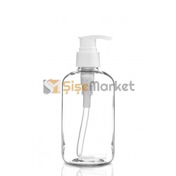 250 ML Şeffaf Plastik Şişe Boş Şişe Beyaz Sıvı Sabun Pompalı