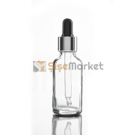 20 CC DAMLALIKLI ŞİŞE CAM ŞİŞE ŞEFFAF RENK BOŞ DAMLALIKLI SİYAH LASTİK GÜMÜŞ METAL KAPAK 20 CC DAMLALIKLI ŞİŞE CAM ŞİŞE ŞEFFAF RENK BOŞ DAMLALIKLI SİYAH LASTİK GÜMÜŞ METAL KAPAK
