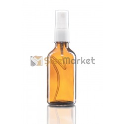 50 ML KOLONYA ŞİŞESİ CAM ŞİŞE AMBER RENK BEYAZ SPREYLİ FISFISLI