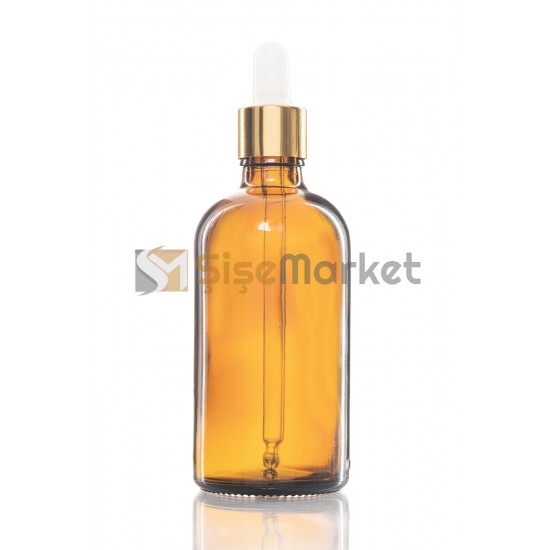 100 CC DAMLALIKLI ŞİŞE CAM ŞİŞE AMBER RENK BOŞ DAMLALIKLI BEYAZ LASTİK GOLD METAL KAPAK 100 CC DAMLALIKLI ŞİŞE CAM ŞİŞE AMBER RENK BOŞ DAMLALIKLI BEYAZ LASTİK GOLD METAL KAPAK
