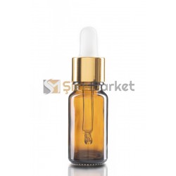 5 ML TOPTAN CAM ŞİŞE AMBER RENK BEYAZ İÇTEN DAMLALIKLI