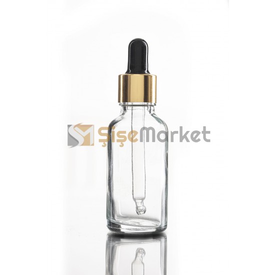 20 CC DROPPER ŞİŞE CAM ŞİŞE ŞEFFAF RENK BOŞ DAMLALIKLI SİYAH LASTİK GOLD METAL KAPAK 20 CC DROPPER ŞİŞE CAM ŞİŞE ŞEFFAF RENK BOŞ DAMLALIKLI SİYAH LASTİK GOLD METAL KAPAK
