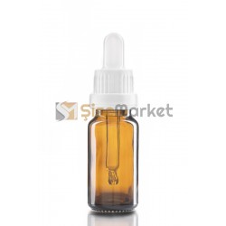 5 ML PROPOLİS ŞİŞESİ AMBER RENK BOŞ DAMLALIKLI BEYAZ LASTİK BEYAZ PLASTİK KİLİTLİ DELİKLİ KAPAK