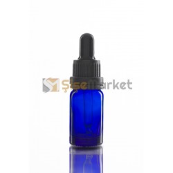 10 ML DROPPER ŞİŞE CAM ŞİŞE MAVİ RENK BOŞ DAMLALIKLI SİYAH LASTİK SİYAH PLASTİK KİLİTLİ DELİKLİ KAPAK