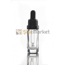 10 ML DROPPER ŞİŞE CAM ŞİŞE ŞEFFAF RENK BOŞ DAMLALIKLI SİYAH LASTİK SİYAH PLASTİK KİLİTLİ DELİKLİ KAPAK