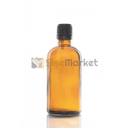 100 ML TOPTAN CAM ŞİŞE AMBER RENK SİYAH İÇTEN DAMLALIKLI 