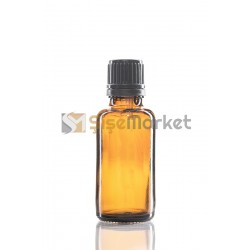 30 ML TOPTAN CAM ŞİŞE AMBER RENK SİYAH İÇTEN DAMLALIKLI 