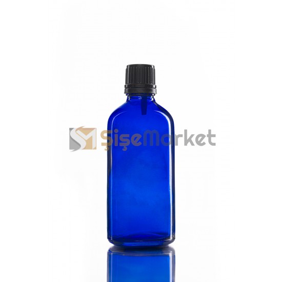 100 CC DROPPER ŞİŞE CAM ŞİŞE MAVİ RENK SİYAH İÇTEN DAMLALIKLI 100 CC DROPPER ŞİŞE CAM ŞİŞE MAVİ RENK SİYAH İÇTEN DAMLALIKLI