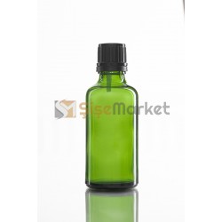 50 ML SAC SERUM ŞİŞESİ YEŞİL RENK SİYAH İÇTEN DAMLALIKLI 