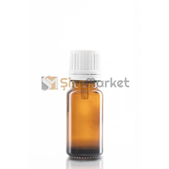 10 ML TOPTAN CAM ŞİŞE AMBER RENK BEYAZ İÇTEN DAMLALIKLI