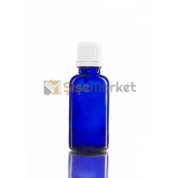 30 ML KERATİN ŞİŞESİ MAVİ RENK BEYAZ İÇTEN DAMLALIKLI