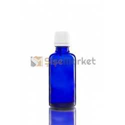 50 ML SAC SERUM ŞİŞESİ MAVİ RENK BEYAZ İÇTEN DAMLALIKLI