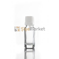 10 ML CİLT BAKIM ŞİŞESİ ŞEFFAF RENK BEYAZ İÇTEN DAMLALIKLI